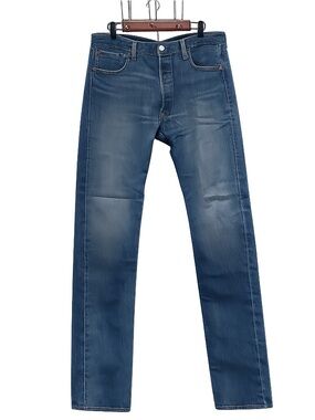 501 Levi Button Fly Denim Blue Jeans Size W 36 L 32